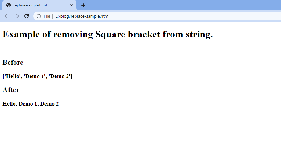 Remove square brackets (Multiple) from string javascript 
