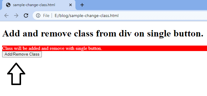 How to add and remove class in javascript on click