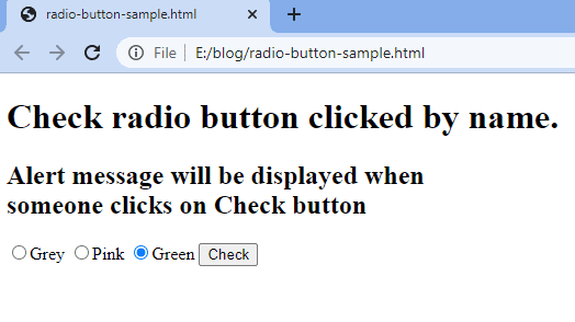 How to check radio button in jquery by name after clicking on the button