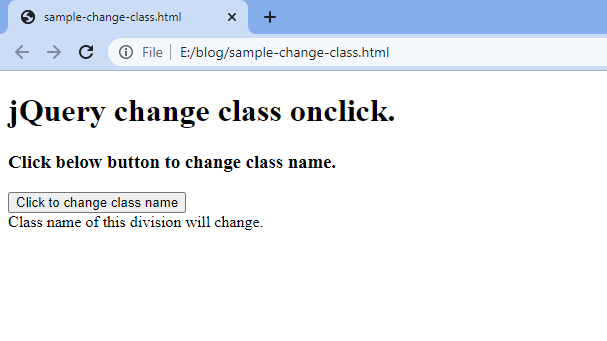 jQuery change class onclick